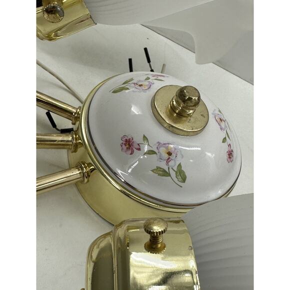 Victorian Underwriters 3 Arm Tulip Light Wall Sconce Lamp Floral Porcelain VTG - Picture 4 of 16